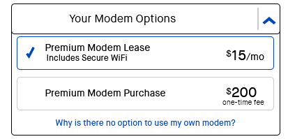 Centurylink Modem/Router payment options